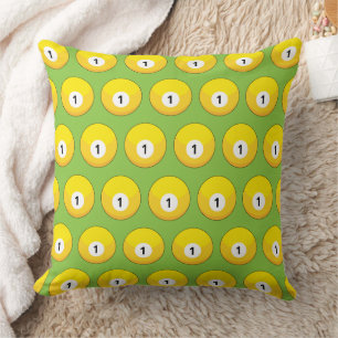 Coussin Billard jaune numéro un Motif