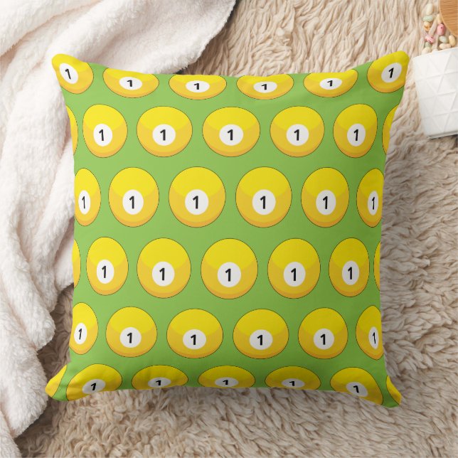 Coussin Billard jaune numéro un Motif (Couverture)