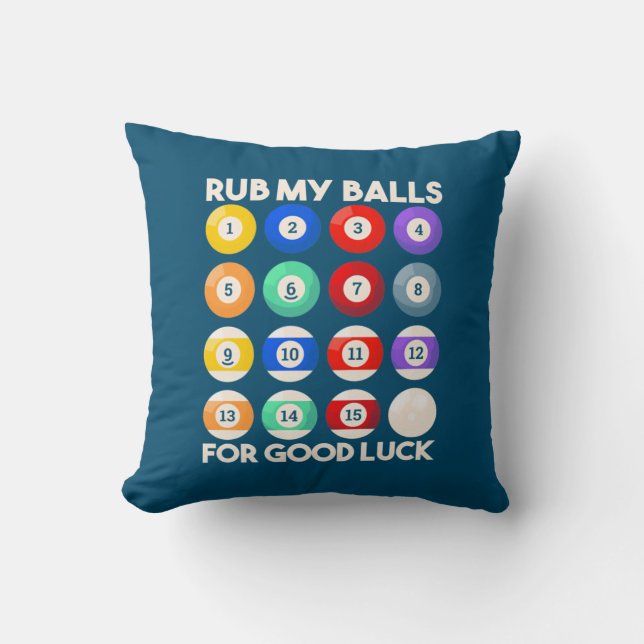 Coussin Billard Snooker Frotter Mes Ballons Pour Bonne Cha (Recto)
