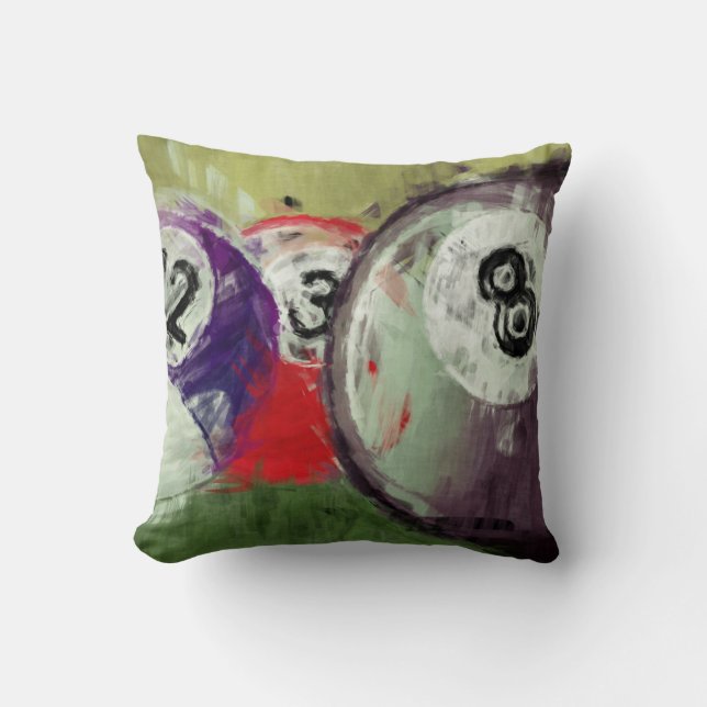 Coussin Billards d'art abstrait (Recto)