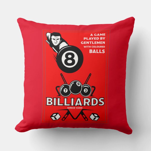 Coussin Billards de poche vintages (Recto)