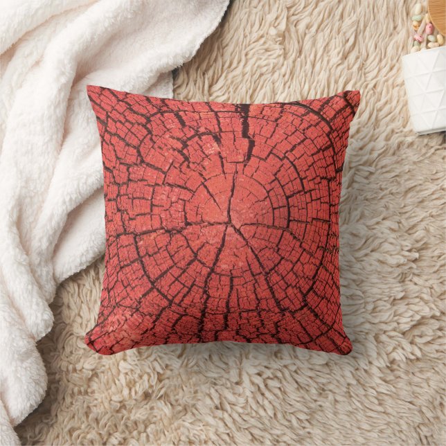 Coussin Bille de bois séchée coupe transversale bois rouge (Couverture)