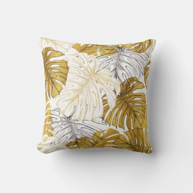 Coussin Billets d'un plante de monstère. Image de golden a (Recto)