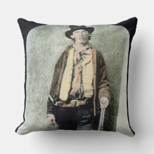 Coussin Billy l'enfant (gravure colorée)