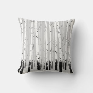 Coussin Birch Trees Vintage Arrière - plan horizontal