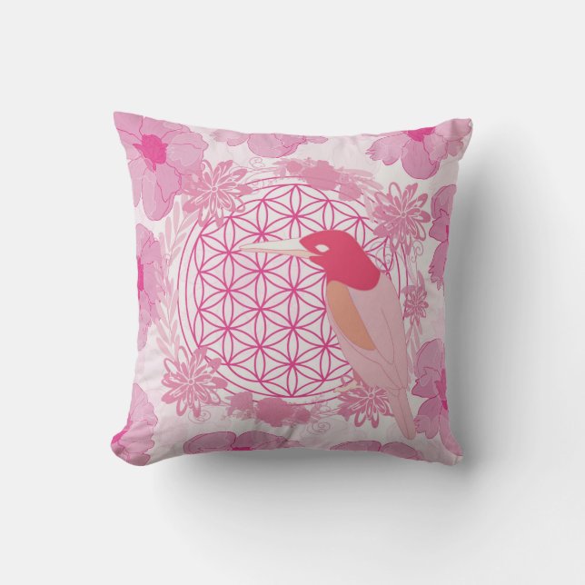 Coussin Bird flower of life (Recto)