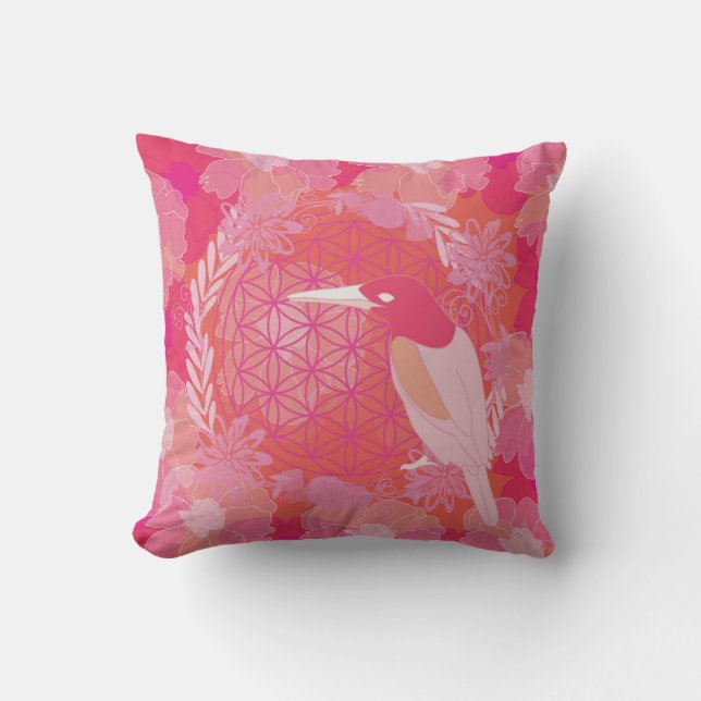 Coussin Bird flower of life (Recto)