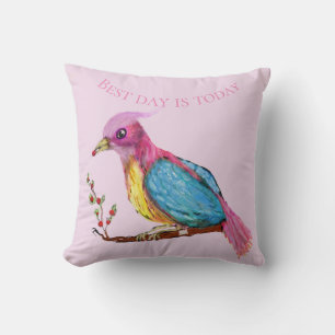 Coussin Bird of Paradise Best Day Is Today Throw Pillow