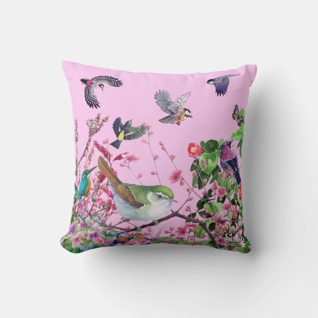 Coussin bird pink (Recto)