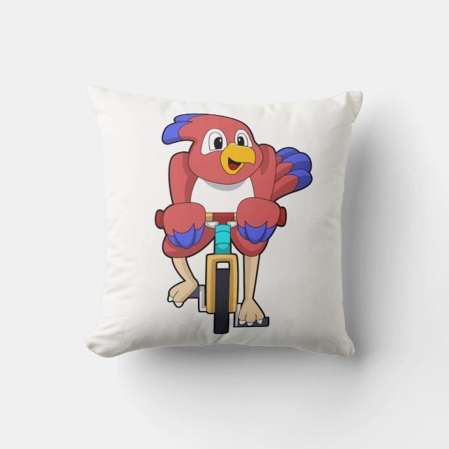 Coussin Bird with bicycle (Recto)