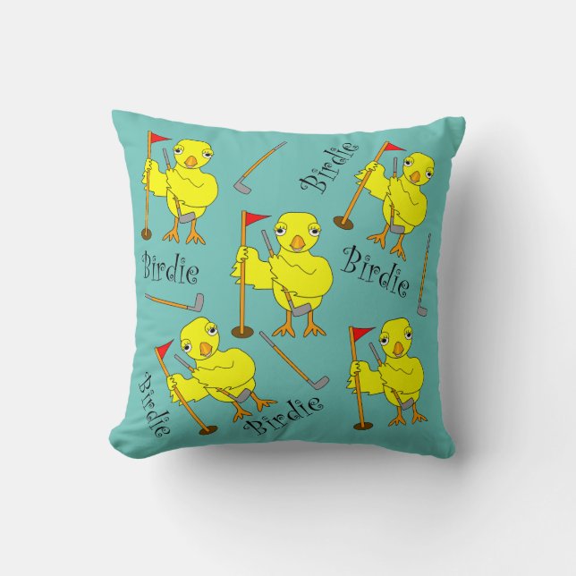 Coussin Birdie Golfer Chick (Recto)