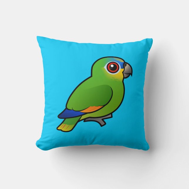 Coussin Birdorable Orange-s'est envolé Amazone (Recto)