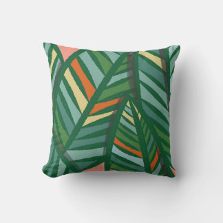 Coussin Birds of Paradise Colorful Leaves Motif