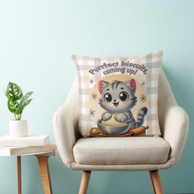 Coussin "Biscuits fins, à venir" Kneading Cat (Chaise)