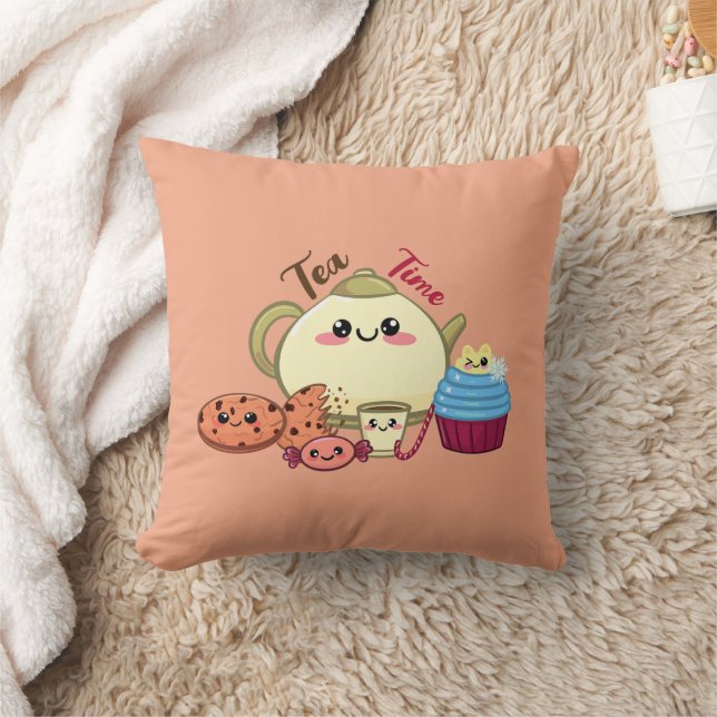 Coussin biscuits kawaii et thé chaud (Couverture)