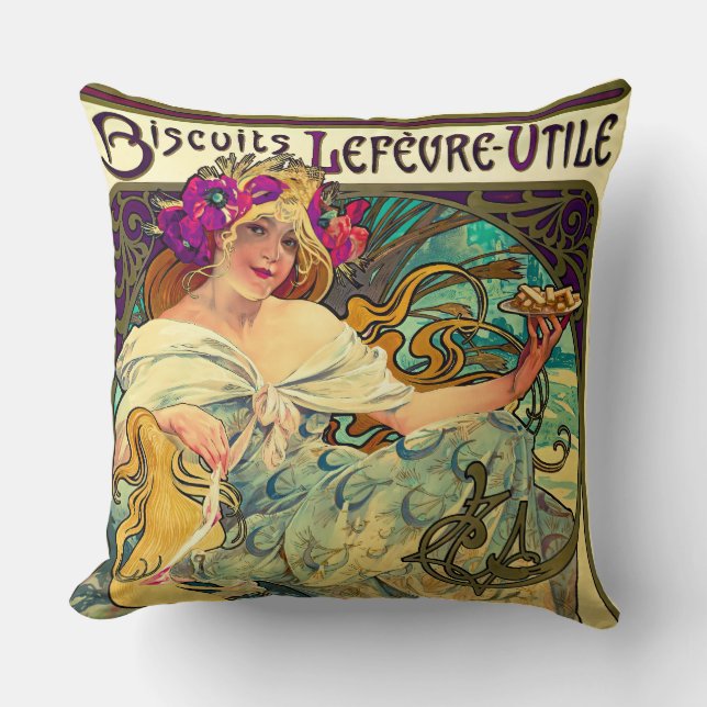 Coussin Biscuits Lefevre-Utile par Alphonse Mucha (1896) (Recto)