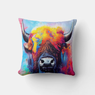 Coussin Bison Animal Discovery Adventure Nature Planet