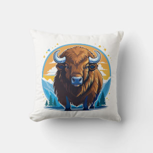 Coussin bison d'Amérique