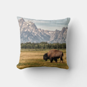 Coussin Bison dans le Tetons