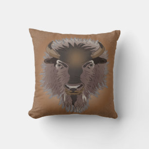 Coussin Bison rustique des plaines de l'Ouest