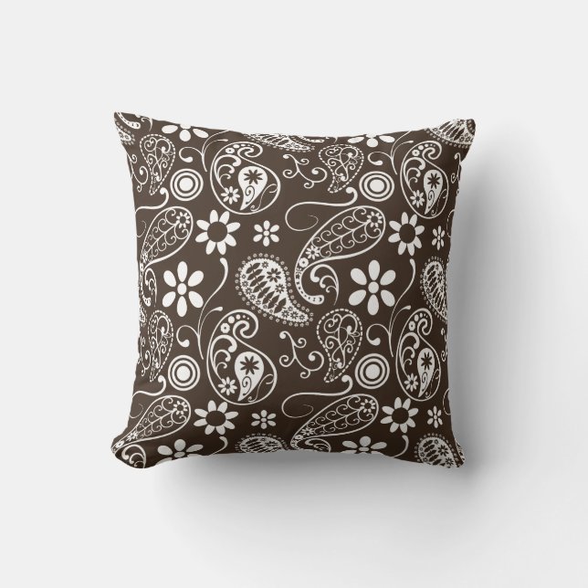 Coussin Bister Brown Paisley (Recto)