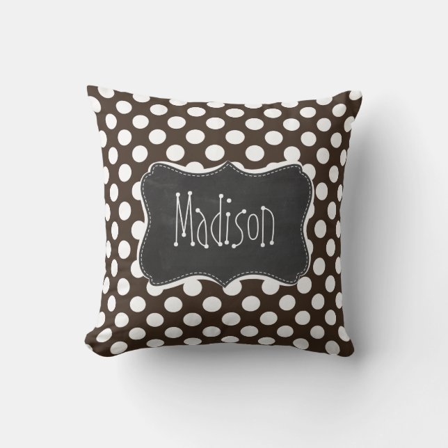 Coussin Bister Pois Brown; Retro Chalkboard (Recto)