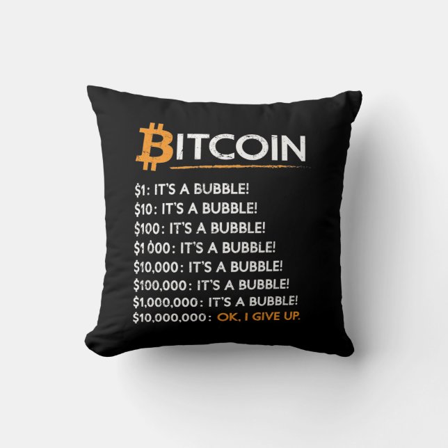 Coussin Bitcoin Crypto Bitcoin C'Est Une Bulle (Recto)