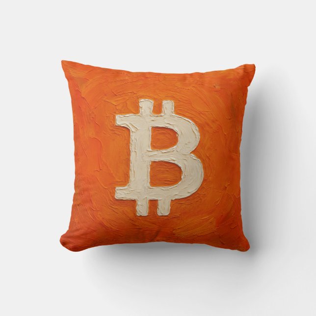 Coussin Bitcoin Standard (Huile, Style: 3) (Recto)