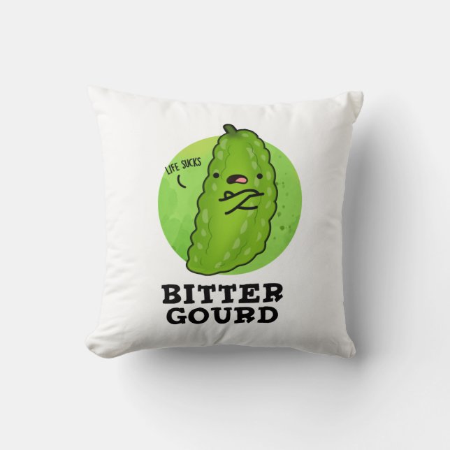 Coussin Bitter Gourd Funny Veggie Pun (Recto)