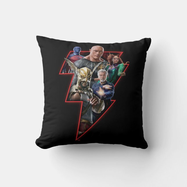 Coussin Black Adam Group Lightning Graphic (Recto)