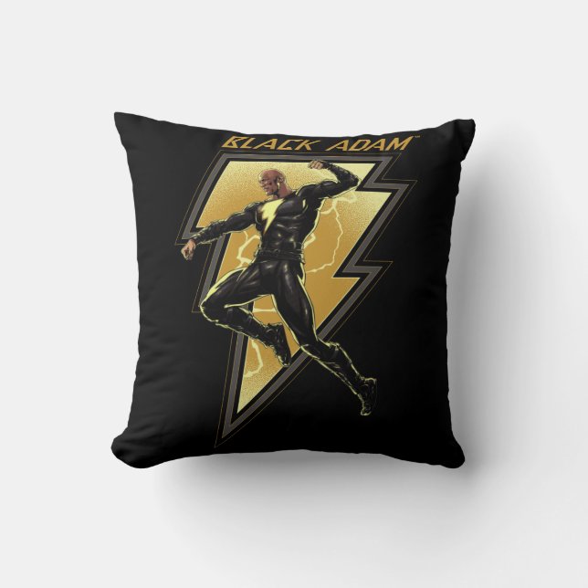 Coussin Black Adam Lightning Bolt Illustration du caractèr (Recto)