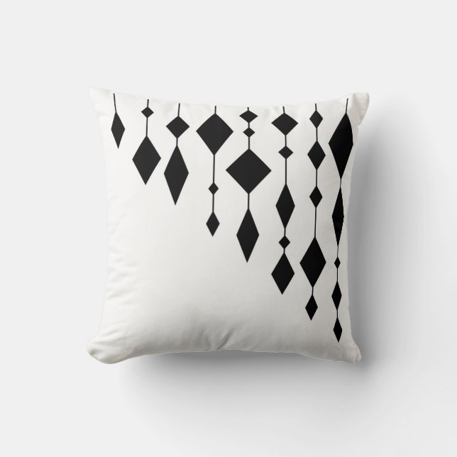 Coussin Black and white, abstract, geometric, simple, scan (Recto)