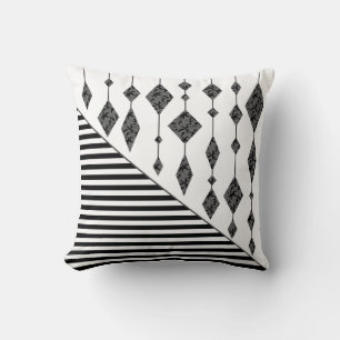 Coussin Black and white, abstract, geometric, simple, scan