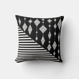 Coussin Black and white, abstract, geometric, simple, scan