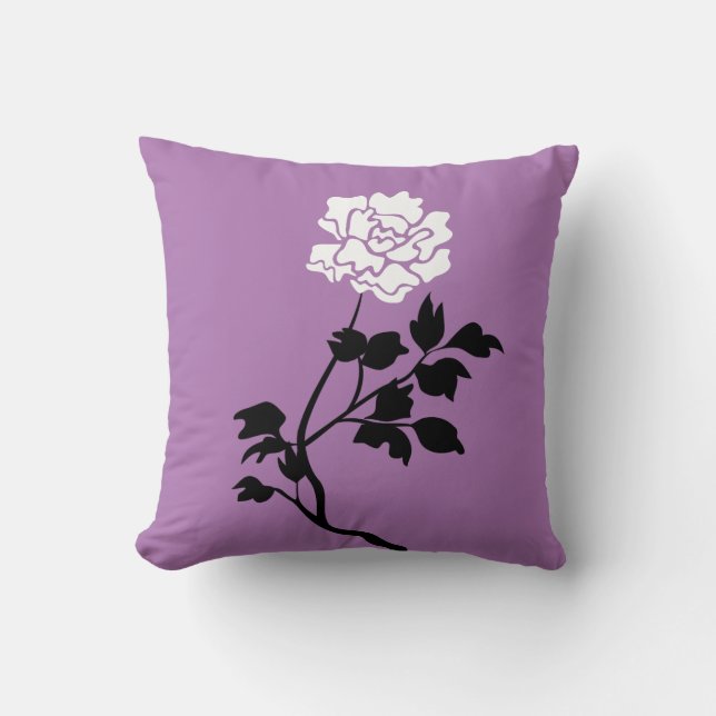 Coussin Black and White Flower (Recto)