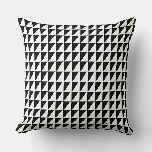 Coussin Black and White Pattern Chill With Cushionarium (Recto)