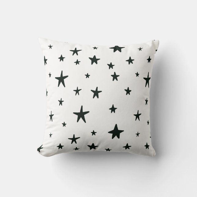 Coussin Black and White Stars (Recto)