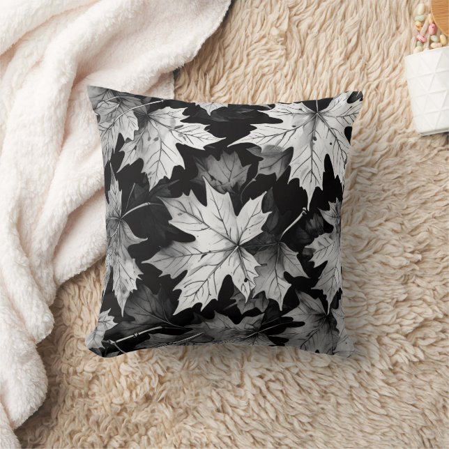 Coussin Black and White Throw Pillow (Couverture)