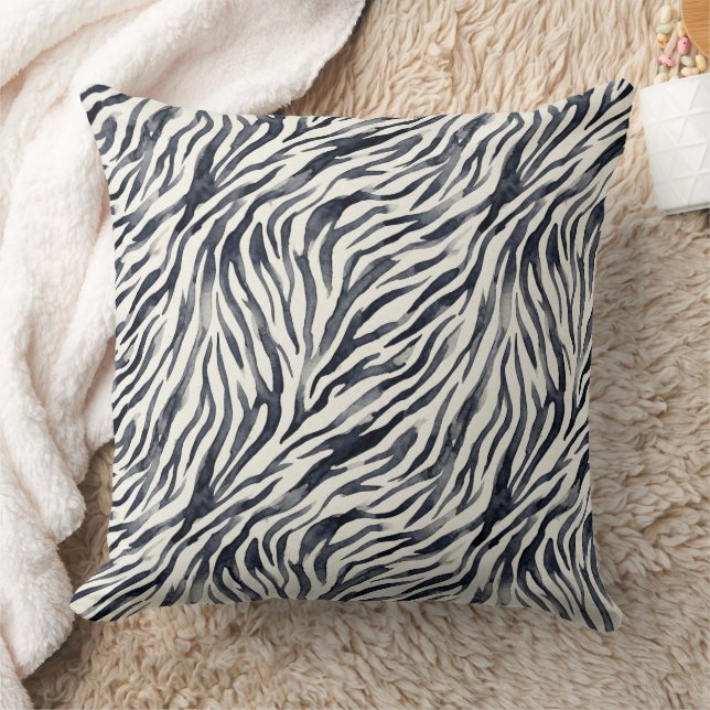 Coussin Black and White Zebra Print Pattern (Couverture)