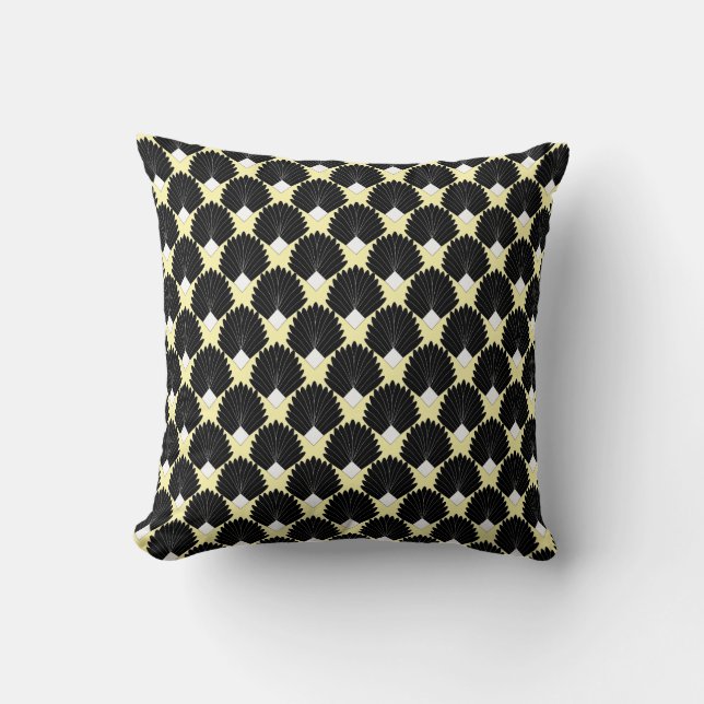 Coussin Black Art Deco Design (Recto)