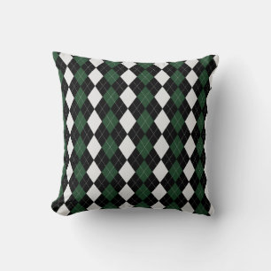 Coussin Black & BRIT. JACQUARD de Motif de diamants VERTS