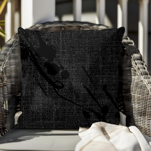 Coussin Black Burlap Moderne Peinture Abstraite