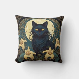 Coussin Black Cat Lillies