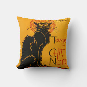 Coussin Black Cat Vintage Halloween Steinlen Poster