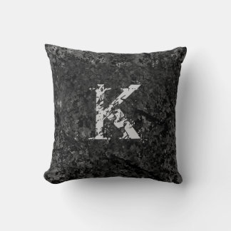 Coussin Black Cracked Natural Rock Texture sur mesure Mono