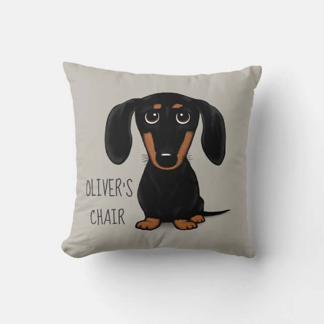 Coussin Black et Tan Dachshund| Wiener Dog Personnalisé (Recto)