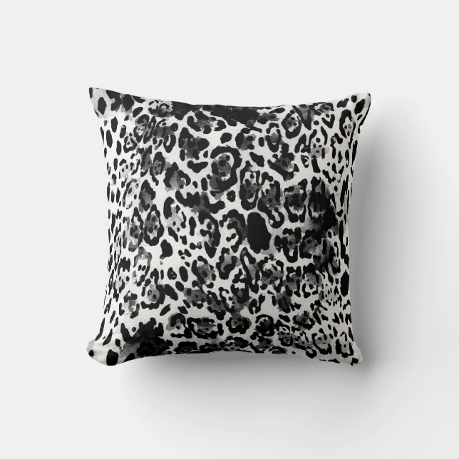 Coussin Black et White leopard (Recto)
