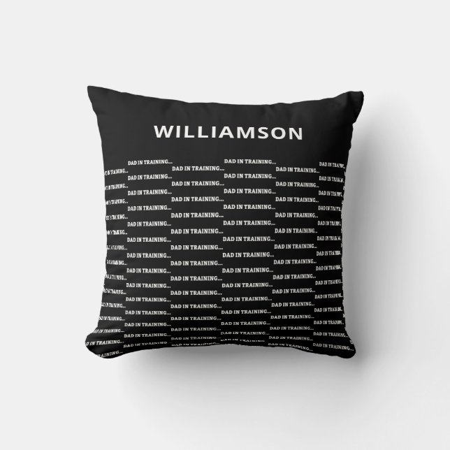 Coussin Black Funny cadeau de Fête des pères pour nouveau  (Recto)