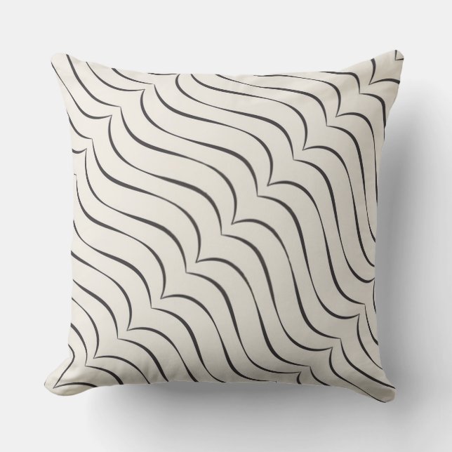 Coussin Black Geometric Throw Pillow (Recto)