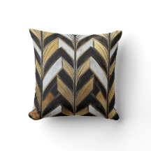 Coussin Black Gold Chevron Deco